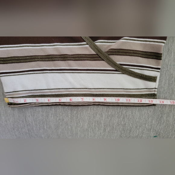 Y2K Accomplice Striped Front Wrap Crop Top - Picture 5 of 8